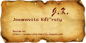 Jovanovits Károly névjegykártya